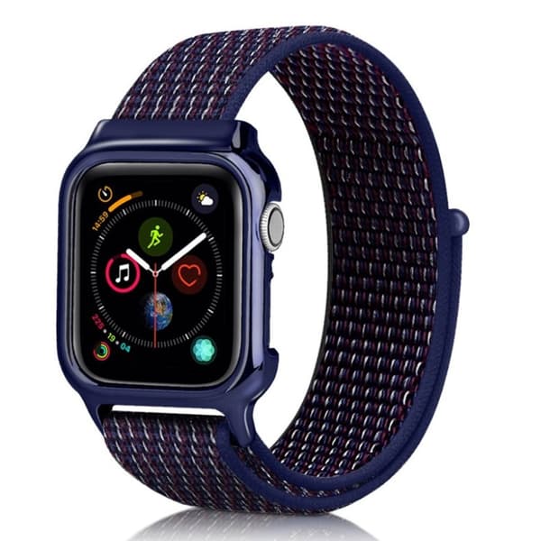 Apple Watch Series 4 40 mm klockarmband i slitstark nylon - Mörkblå Blå