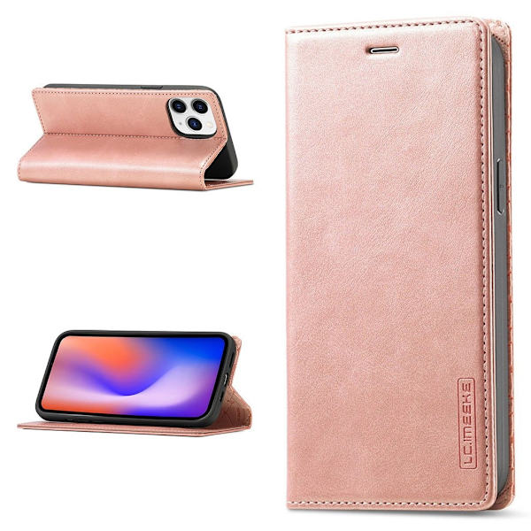LC.IMEEKE iPhone 13 Pro flip etui - Lyserød Pink