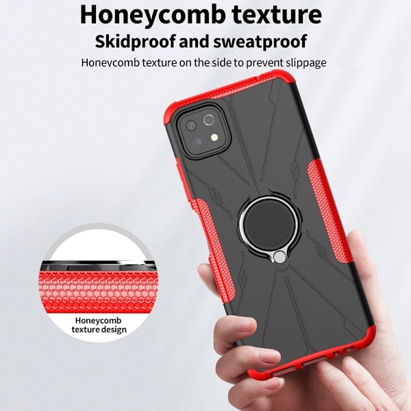 Kickstand-skydd med magnetisk platta för Samsung Galaxy A22 5G - Lila Lila