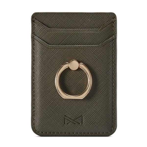 MUXMA Universal cross texture style leather card holder - Green Grön