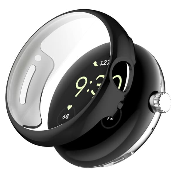 Google Pixel Watch galvaniseringsdeksel med skjermbeskytter - Svart Black