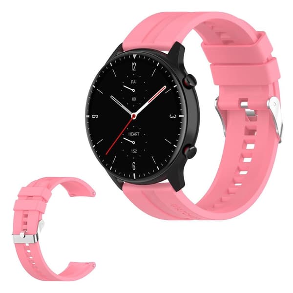 22mm silikoninen ranneke Amazfit-laitteille - Pinkki Pink