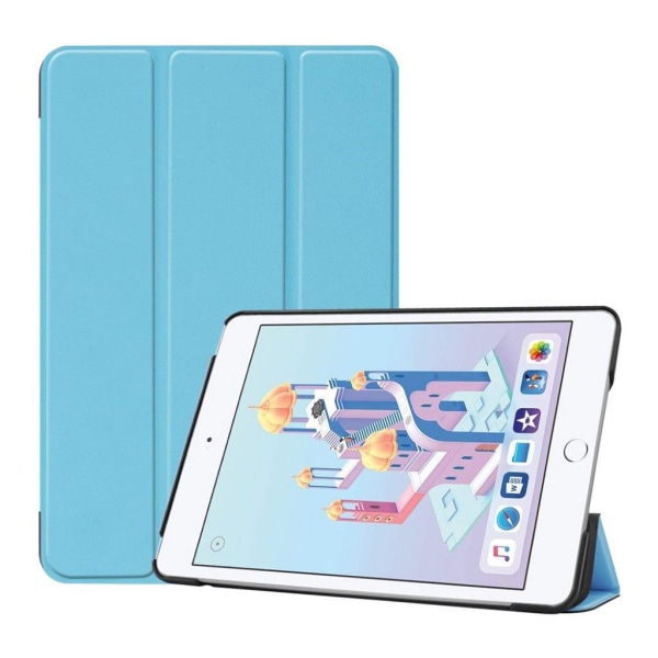 iPad Mini (2019) tre-fold læderetui - Babyblå Blue