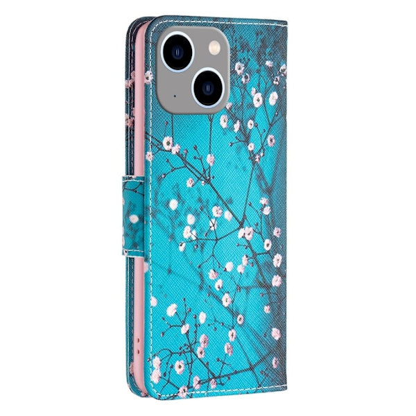 Wonderland iPhone 14 Plus flip etui - Blommeblomst Blue