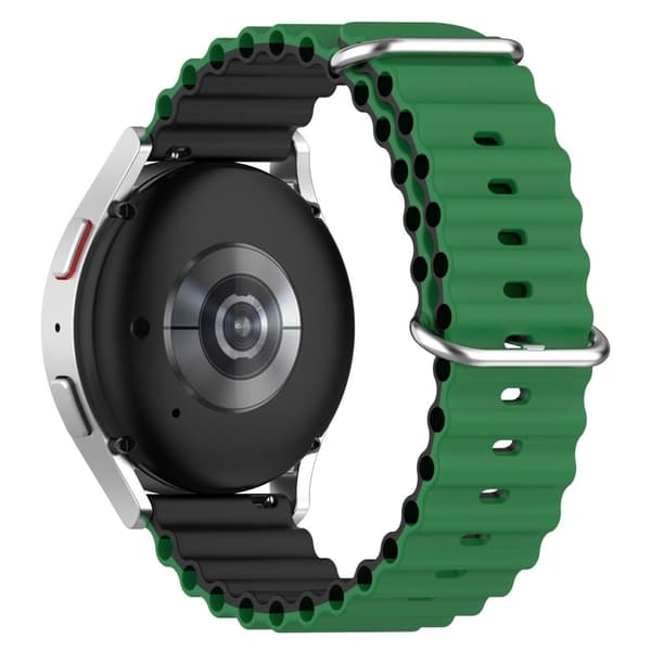 20mm Universal kaksivärinen silikoni ranneke - Vihreä / Musta Green