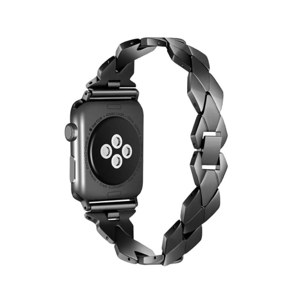 Apple Watch (41mm) klockarmband med rombformad länk i rostfritt stål - Svart Svart