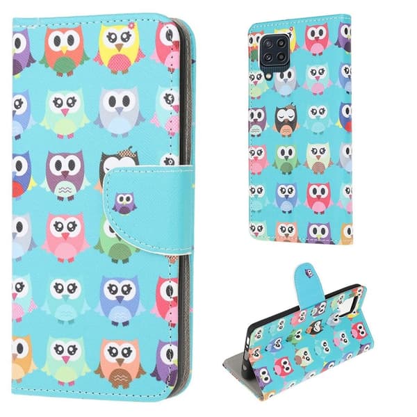 Wonderland Samsung Galaxy M32 Läppäkotelo - Cute Owls Multicolor