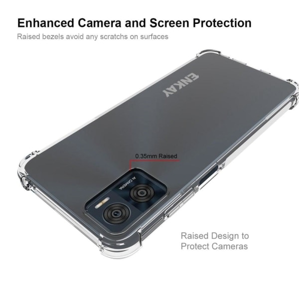 ENKAY genomskinligt droppsäkert fodral för Motorola Moto E22 Transparent
