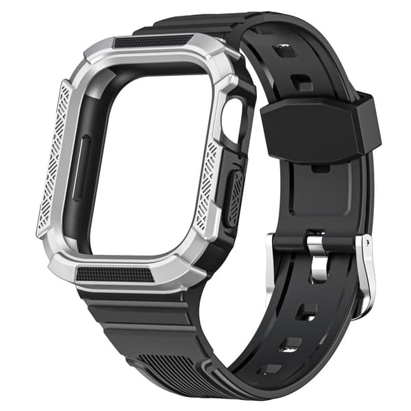 Apple Watch 40mm bi-color cover med urrem - Sort / Sølv Silver grey