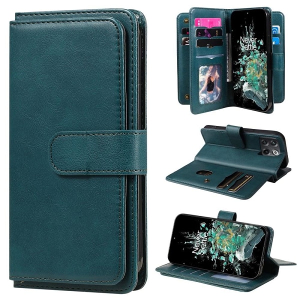 10-slot Pung Etui til OnePlus Ace Pro / 10t - Sortliggrøn Green