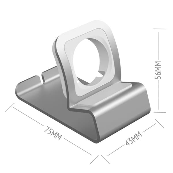 Apple Watch (45 mm) T025 laddningsdocka i aluminium - Silver Silvergrå