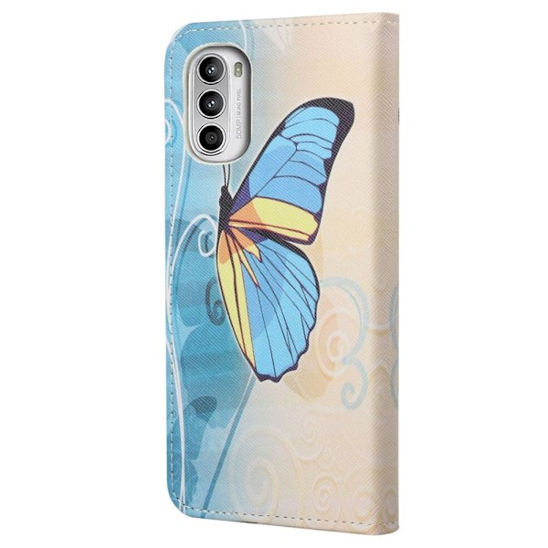 Wonderland Motorola Moto G52 flip etui - Farverig Sommerfugl Blue