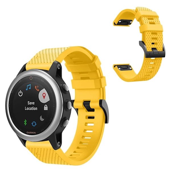 Stylish silicone watch band for Garmin Fenix 5S - Yellow Gul