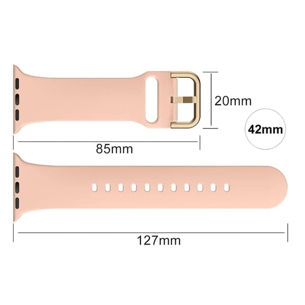 Apple Watch Series 8 (45 mm) enkel silikonerem - Lyserød Pink
