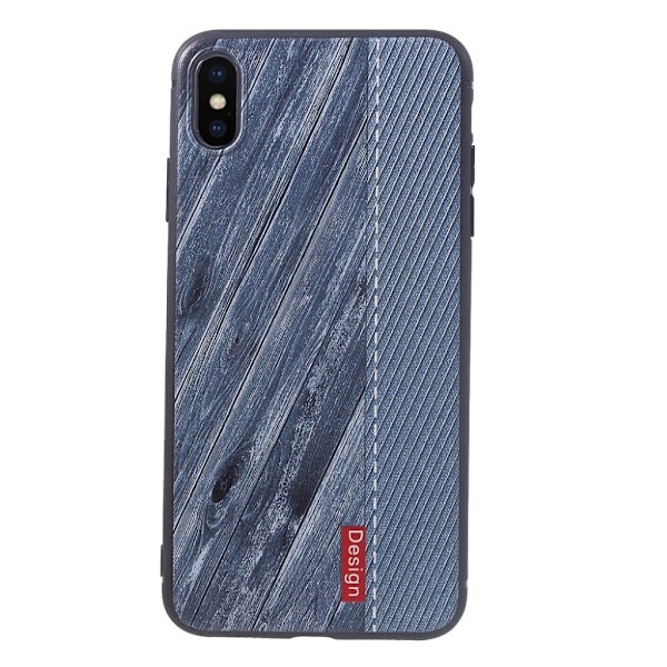 iPhone Xs Max soft gel etui med præget mønster - Style E Blue