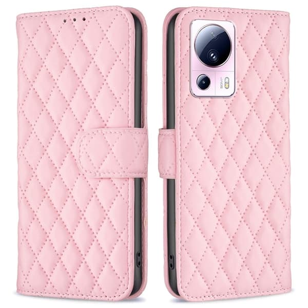 Rombemønster, matt flip-deksel for Xiaomi 13 Lite / Xiaomi Civi 2 - Rosa Pink