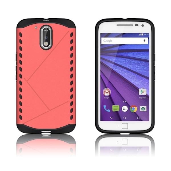 Erik Motorola Moto G4 / G4 Plus Suojaava Hybridi Kuori - Punainen Red