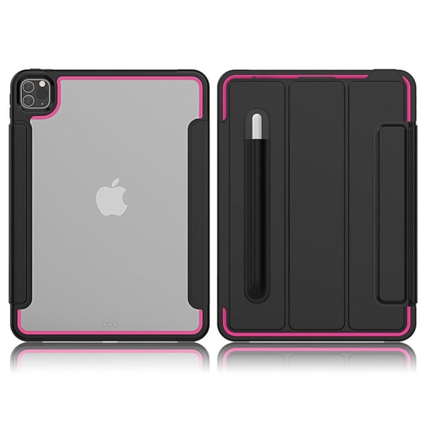 iPad Pro 11 inch (2020) elegant tri-fold case - Black / Rose Black