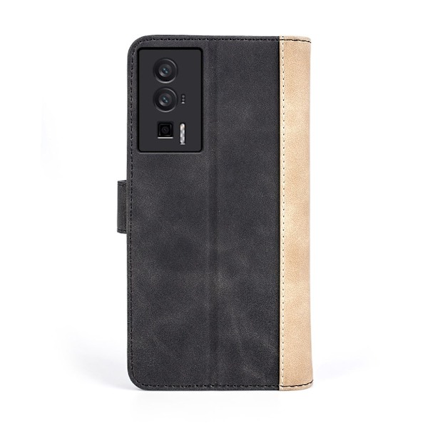 Tvåfärgat Xiaomi Redmi K60 / Xiaomi Redmi K60 Pro fodral i läder - Svart Svart