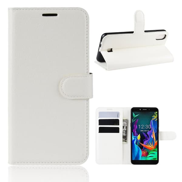 Classic LG K20 (2019) flip etui - Hvit Transparent