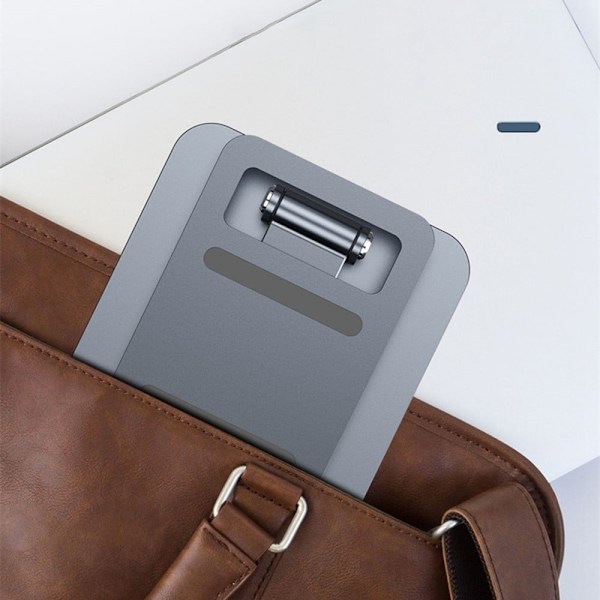 Universal drejelig dobbelt foldbar telefon- og tabletholder - Sølv Silver grey