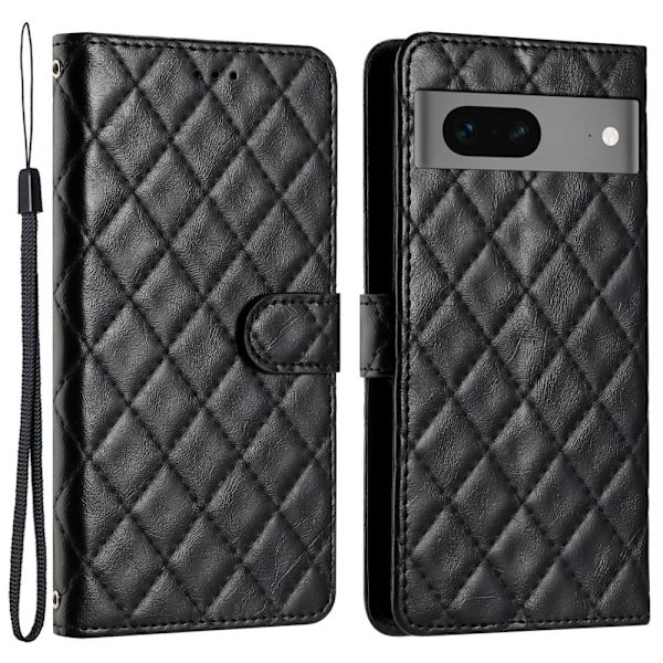 Funktionelt Google Pixel 7 rombe etui med pung Black
