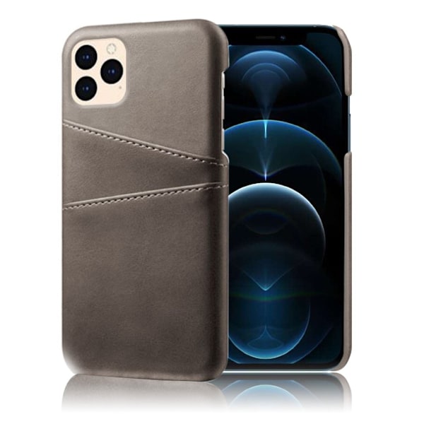 Dual Card Etui iPhone 12 / 12 Pro - Grå Silver grey