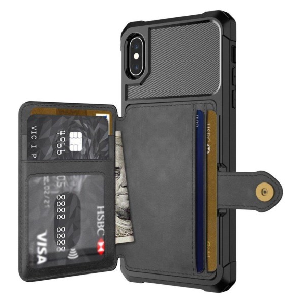 iPhone XS læderbetrukket etui - Sort Black