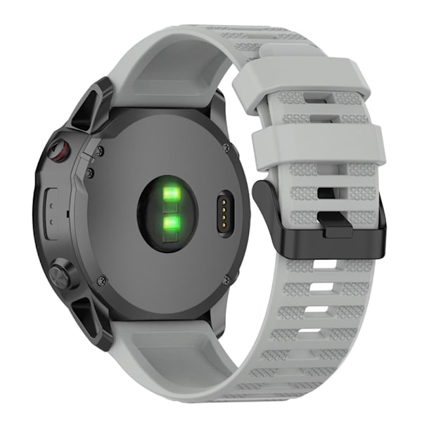 22mm Garmin Forerunner 945 / Fenix 6 / 5 silikonikellon hihna - Harmaa Silver grey