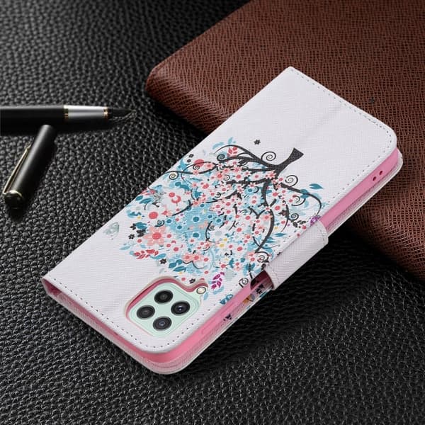 Wonderland Samsung Galaxy A22 4G Flip Etui - Blomst Træ Multicolor