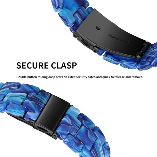 Fitbit Sense 2 / Versa 4 harpiksrem med metallspenne - Dawn Blue Blue