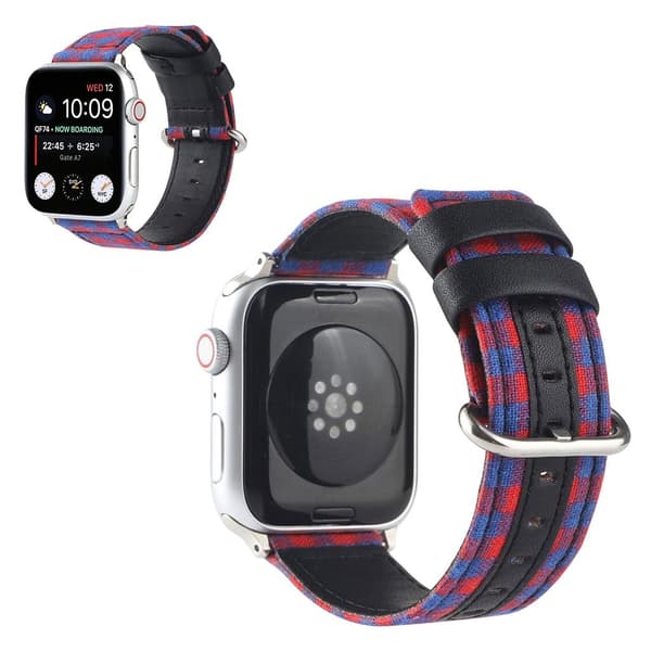Apple Watch Series 6 / 5 44mm lattice pattern watch band - Red / Blue Röd