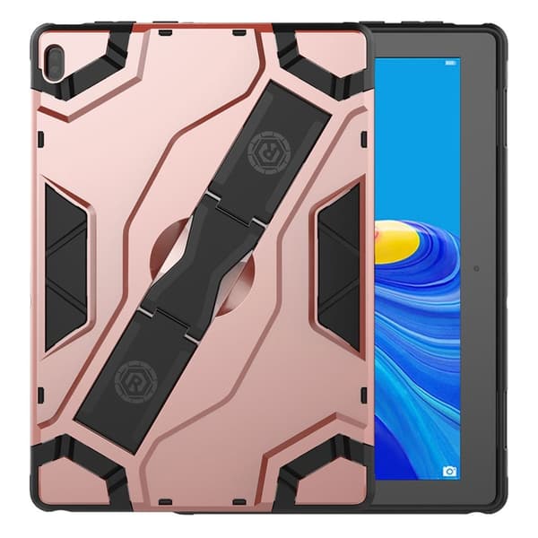 Lenovo Tab E10 skjold stil stødsikkert etui - Rødguld Pink