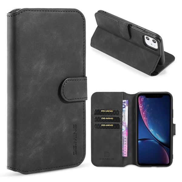 DG.MING iPhone 11 Retro kotelot - Musta Black