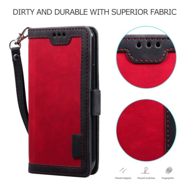 Surburbian iPhone 12 Pro / iPhone 12 læder flip etui - Rød Red