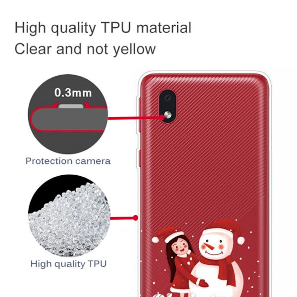 Samsung Galaxy A01 Core Case til jul - Pige Og Snemand Red