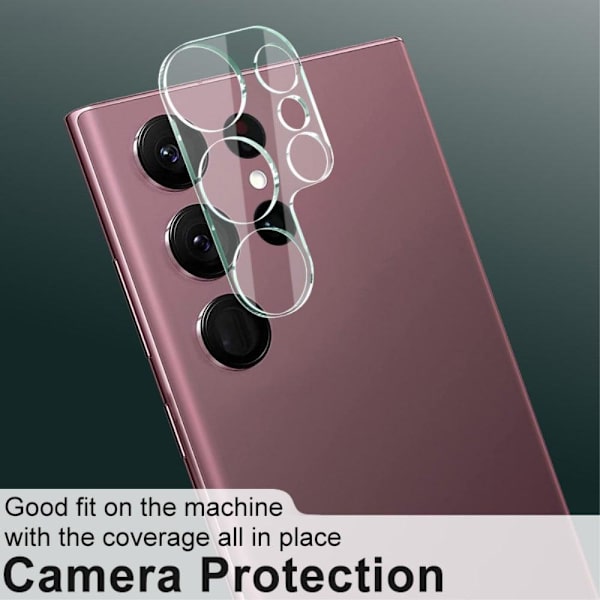 IMAK kameraskydd i glas med linsskydd i akryl för Samsung Galaxy S23 Ultra Transparent