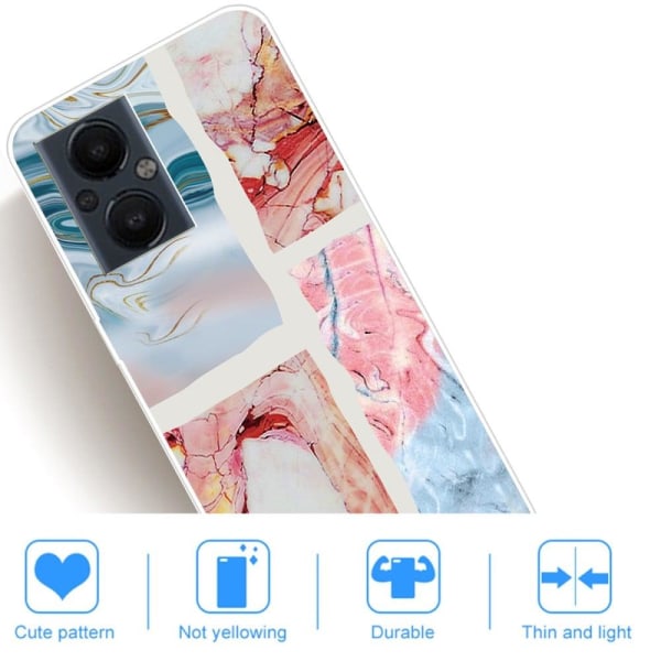 Marble OnePlus Nord N20 5G Suojakotelo - Sininen And Oranssi Mar Multicolor