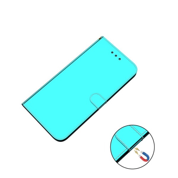 Mirror Motorola Moto E30 / E40 / E20 Flip Etui - Cyan Green