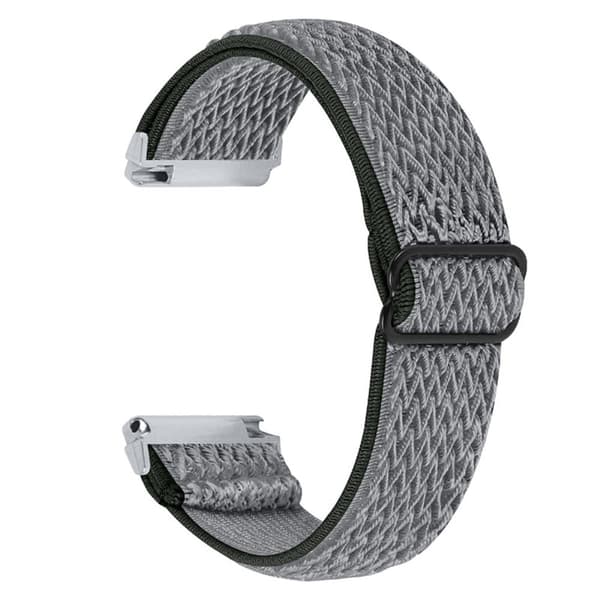 Fitbit Versa 2 / Versa Lite elastisk klokkerem med justerbar spenne - Mørkegrå Silver grey