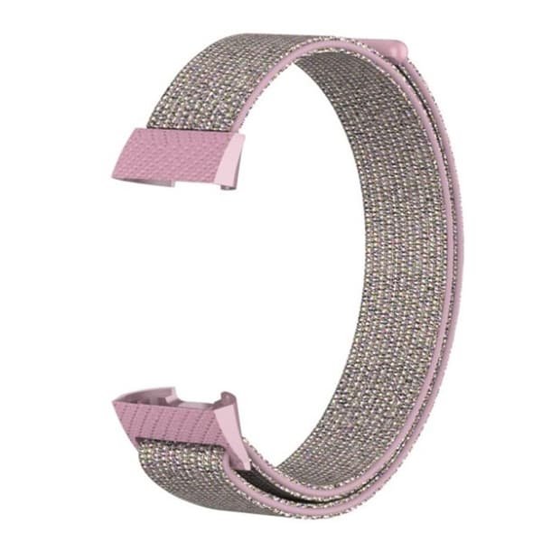 Fitbit Charge 3 nylonrem med velcro - pink Pink