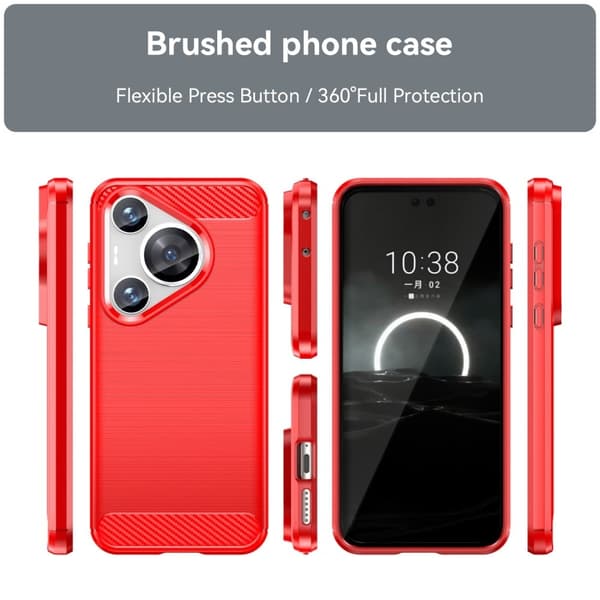 Carbon Flex Huawei Pura 70 Pro deksel - Rød Red