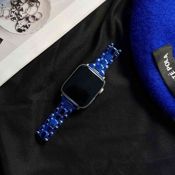 Apple Watch Series 8 (45mm) akryyli kolminkertainen helmikelloranneke - Sininen Blue