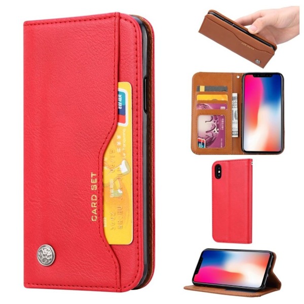 iPhone Xs Max beskyttende cover af syntetisk skind - Rød Red