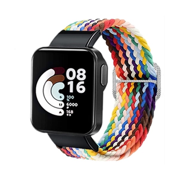 Xiaomi Redmi Watch nylon elastisk urrem - Regnbuefarve Multicolor