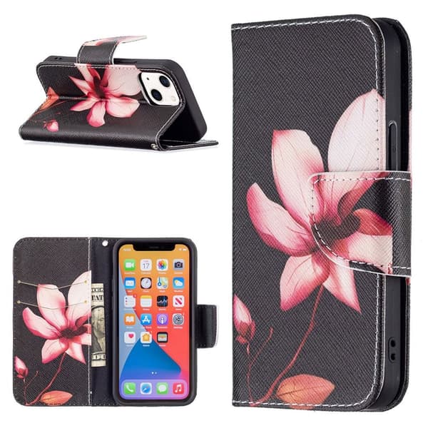 Wonderland iPhone 13 Mini flip-etui - Lotus Multicolor