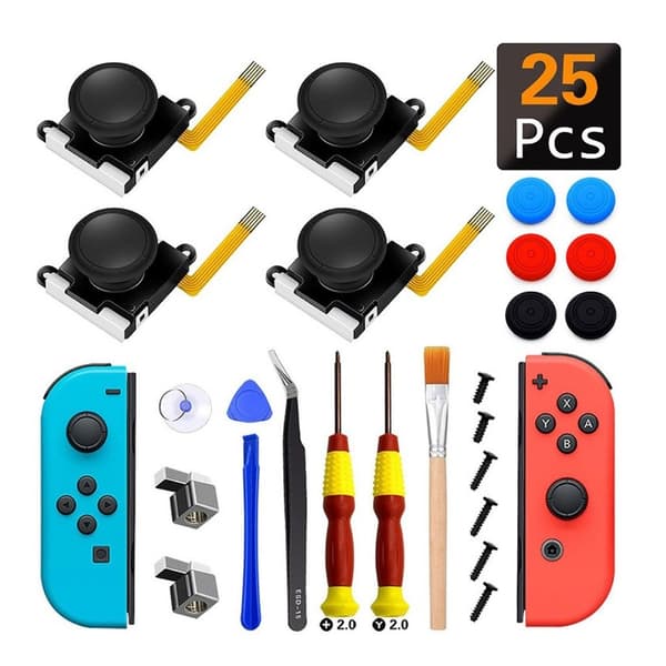 25-i-1 Nintendo Switch joystick reparasjonssett Multicolor