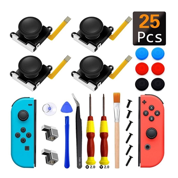 25-i-1 Nintendo Switch joystick reparationssats multifärg