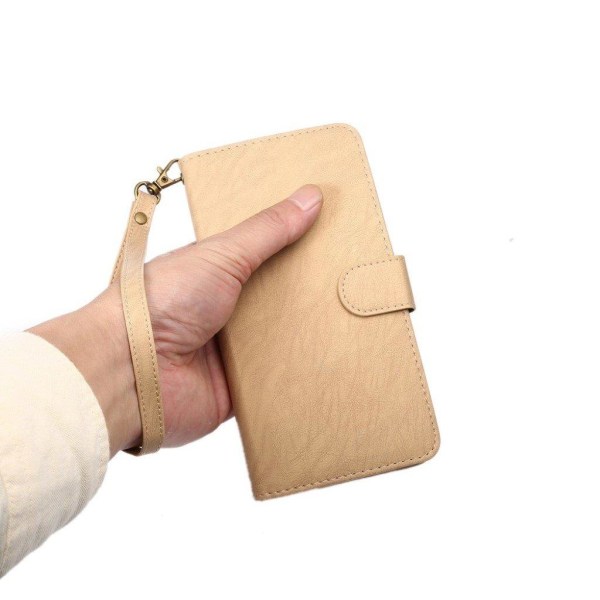 Universal smartphone läderfodral, storlek: 14.5x7.5cm - Aprikos Beige
