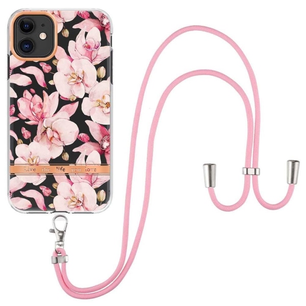 Slim and durable softcover with lanyard for iPhone 11 - Pink Gardenia Pink